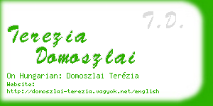terezia domoszlai business card